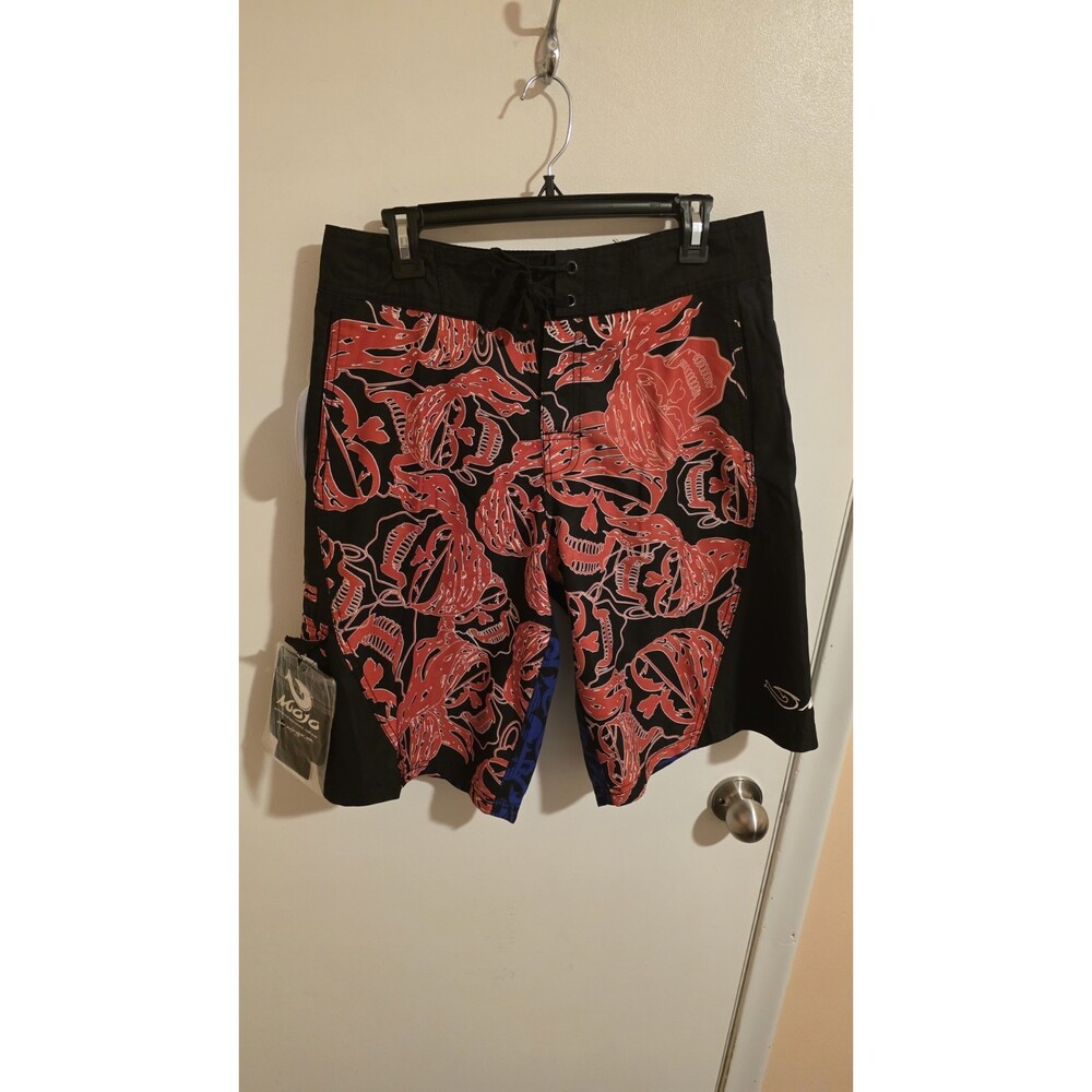 Mojo Swim Trunks Board Shorts Mens Size 32 Board Shorts Swim Trunks Red Blue NWT